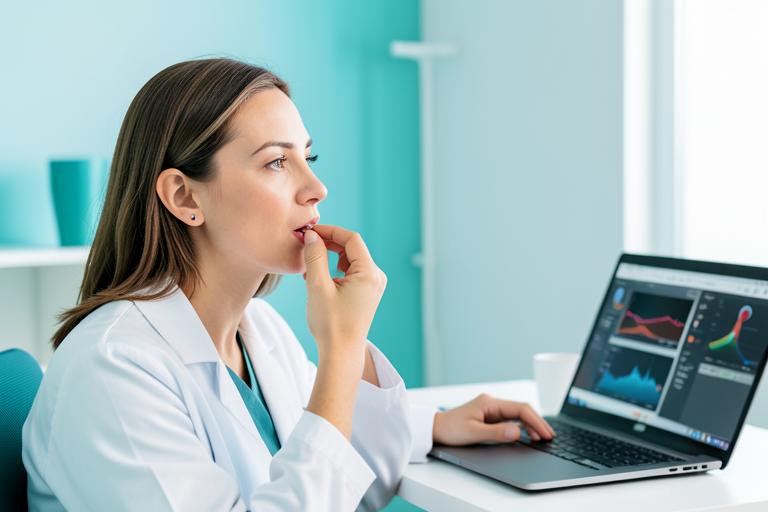 Patient receiving virtual treatment advice for a cold sore