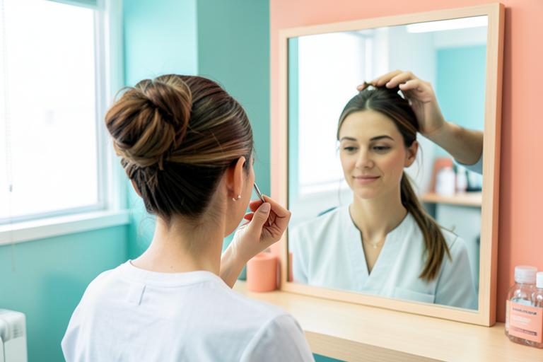 Patient receiving personalized hair-loss care